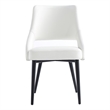 Tremont White Leatherette Dining Chair with Metal Legs