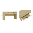 Grace Modern 54 Home Office Desk with 2 Drawers in Natural Oak and Black