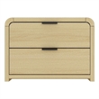 Grace Modern Nightstand with 2 Drawers in Natural Oak and Black