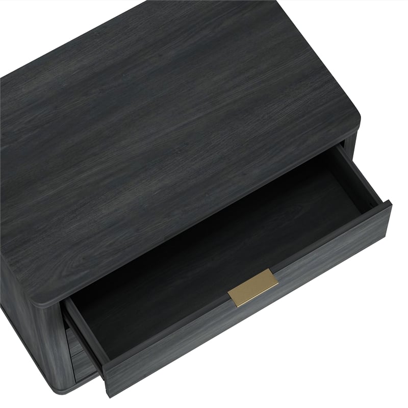 Evelyn Modern 32 Nightstand 4.0 with 3 Full Extension Drawers in Charcoal Grey