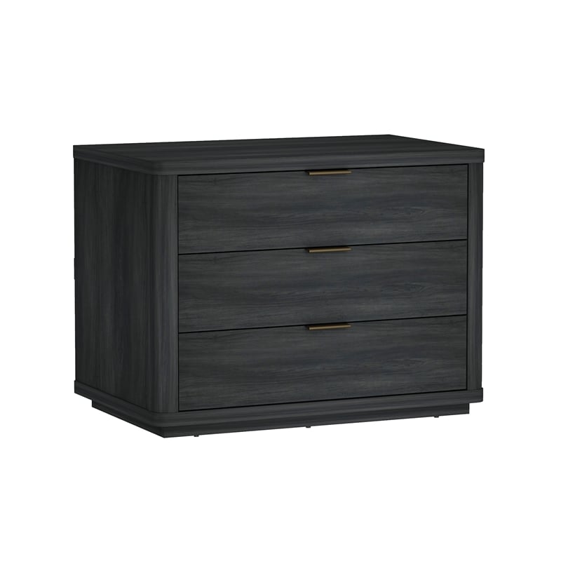 Evelyn Modern 32 Nightstand 4.0 with 3 Full Extension Drawers in Charcoal Grey