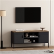 Landen Modern 47 TV Stand with 6 Fixed Shelves in Black