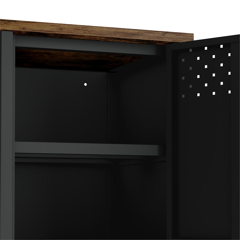 Landen Modern 47 TV Stand with 6 Fixed Shelves in Black