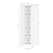 2-Piece Naomi Accent & Storage Cabinets with 8 Adjustable Shelves in White