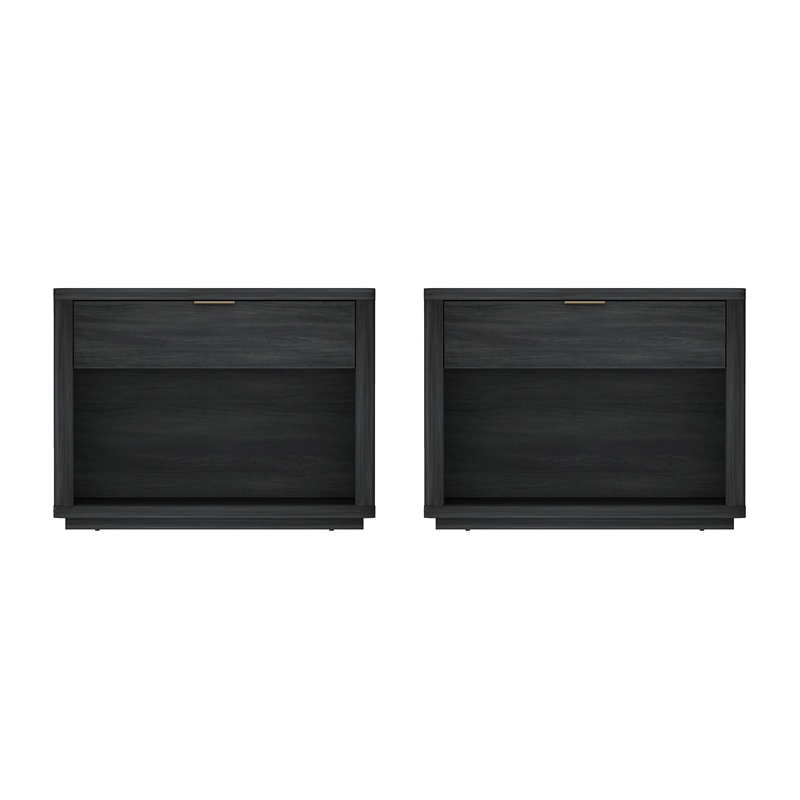 Evelyn Modern 32 Gray Nightstand 2.0 with 2 Full Extension Drawers - Set of 2