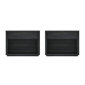 Evelyn Modern 32 Gray Nightstand 2.0 with 2 Full Extension Drawers - Set of 2