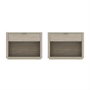 Evelyn Modern 32 Natural Nightstand 2.0 with 2 Full Extension Drawers - Set of 2