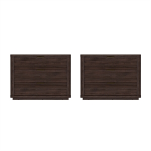Evelyn Modern 32 Brown Nightstand 4.0 with 6 Full Extension Drawers- Set of 2