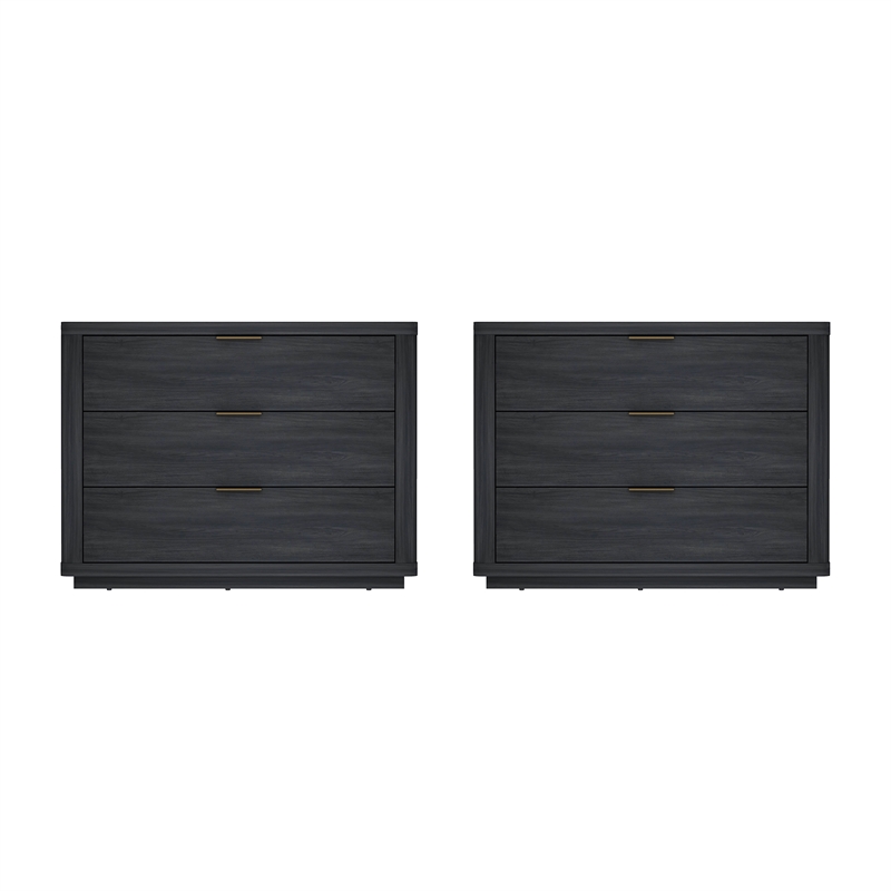 Evelyn Modern 32 Gray Nightstand 4.0 with 6 Full Extension Drawers- Set of 2