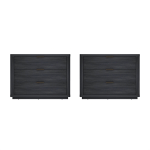 Evelyn Modern 32 Gray Nightstand 4.0 with 6 Full Extension Drawers- Set of 2
