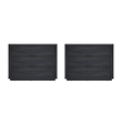 Evelyn Modern 32 Gray Nightstand 4.0 with 6 Full Extension Drawers- Set of 2