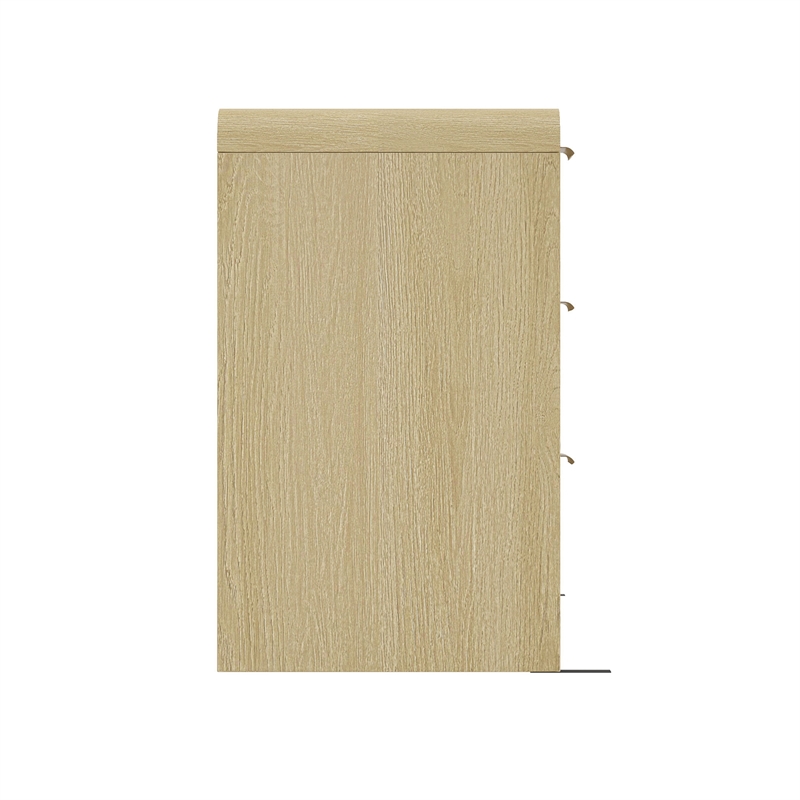 Grace Modern 60 Double Dresser with 6 Drawers in Natural Oak and Gold