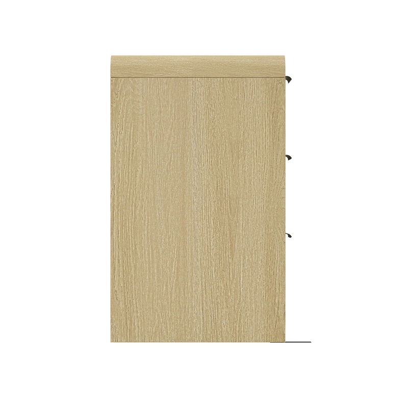 Grace Modern 60 Double Dresser with 6 Drawers in Natural Oak and Black