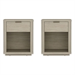 Evelyn Modern Nightstand with Full Extension Drawer in Natural (Set of 2)