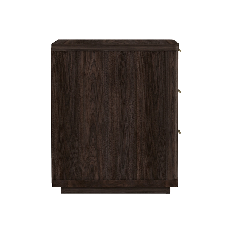 Evelyn Modern Nightstand with 6 Full Extension Drawers in Brown - Set of 2
