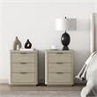 Evelyn Modern Nightstand with 6 Full Extension Drawers in Natural - Set of 2