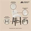 Beever Cream Chenille Counter Stool  with Rubberwood Legs - Set of 3