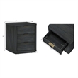 Evelyn Modern Nightstand with 3 Full Extension Drawers in Charcoal Grey