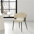 Luce Sand Textured Leatherette Dining Chair with Metal Legs