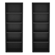 Rivington Modern Open Bookcase in Black (5-Shelf) - Set of 2