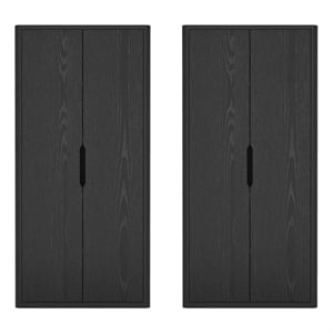 Rivington Modern Bookcase Cabinet in Black (5-Shelf) - Set of 2