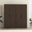 Rivington Modern Bookcase Cabinet in Walnut (5-Shelf) - Set of 2