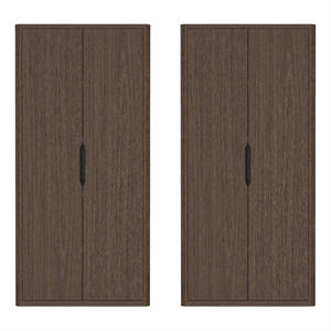 Rivington Modern Bookcase Cabinet in Walnut (5-Shelf) - Set of 2
