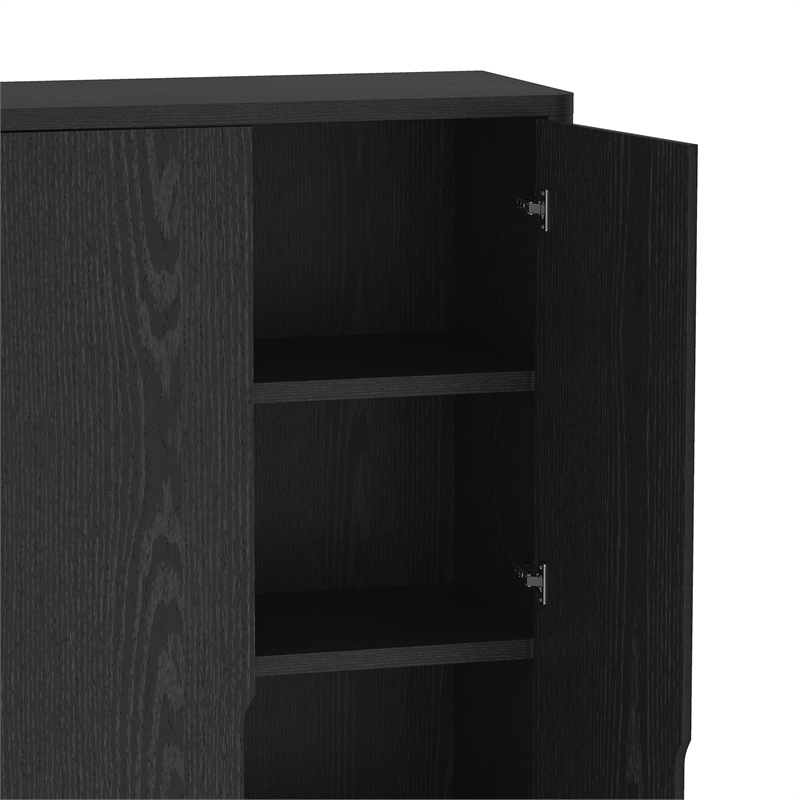 Rivington Modern Bookcase Cabinet in Black (5-Shelf) - Set of 3