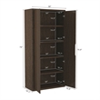 Rivington Modern Bookcase Cabinet in Walnut (5-Shelf) - Set of 3