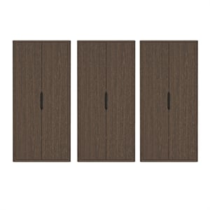 Rivington Modern Bookcase Cabinet in Walnut (5-Shelf) - Set of 3
