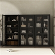 Rivington Modern Bookcase Cabinet in Black (5-Shelf) - Set of 3