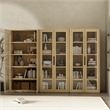 Rivington Modern Bookcase Cabinet in Natural Oak (5-Shelf) - Set of 3