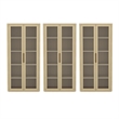 Rivington Modern Bookcase Cabinet in Natural Oak (5-Shelf) - Set of 3