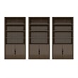 Rivington Modern Bookcase Cabinet in Walnut (4-Shelf) - Set of 3