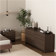 Linda Modern 2-Piece Double Wide Dresser and Nightstand in Walnut Brown