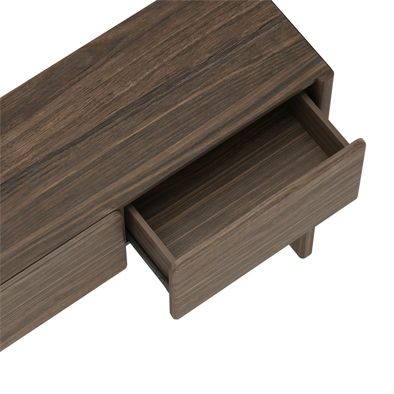 Linda Modern Console Table in Walnut Brown