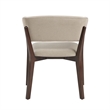 Blake Modern Wood Faux Mohair Armchair in Natural - Set of 2