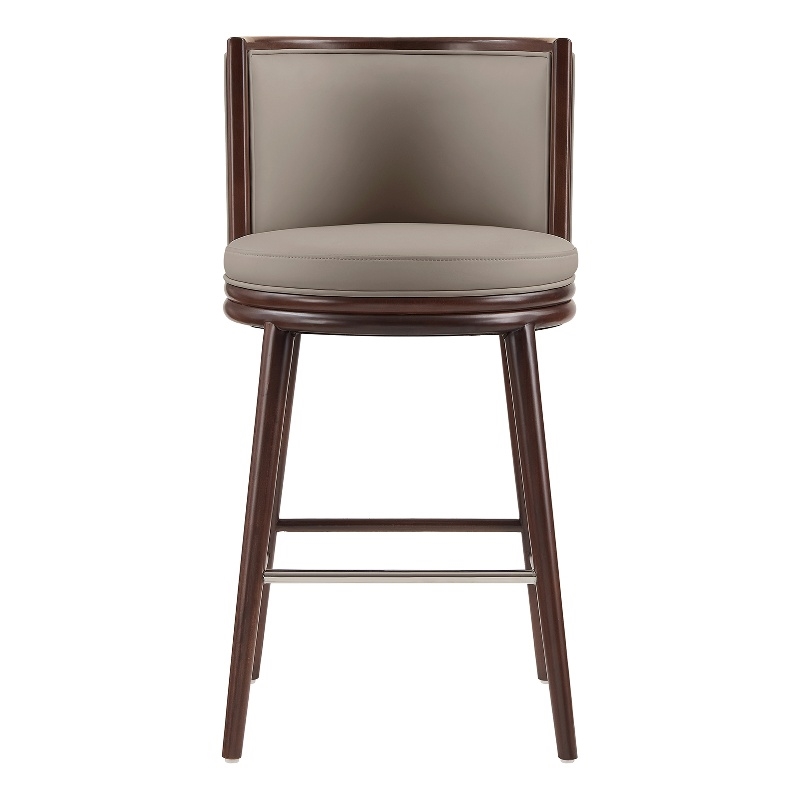 Evalyn Modern Wood Upholstered Barstool in Taupe