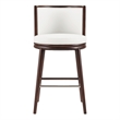 Evalyn Modern Wood Upholstered Barstool in White