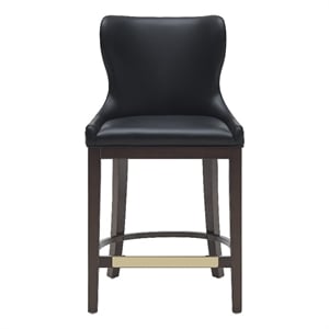 Blair Modern Wood Upholstered Counter Stool in Black