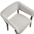 Blake Modern Wood Faux Mohair Armchair in Greige - Set of 4