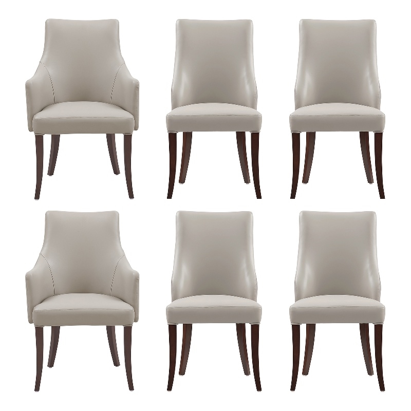 Connie Modern 6-Piece Dining Chair Set in Light Gray