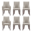 Connie Modern 6-Piece Dining Chair Set in Light Gray