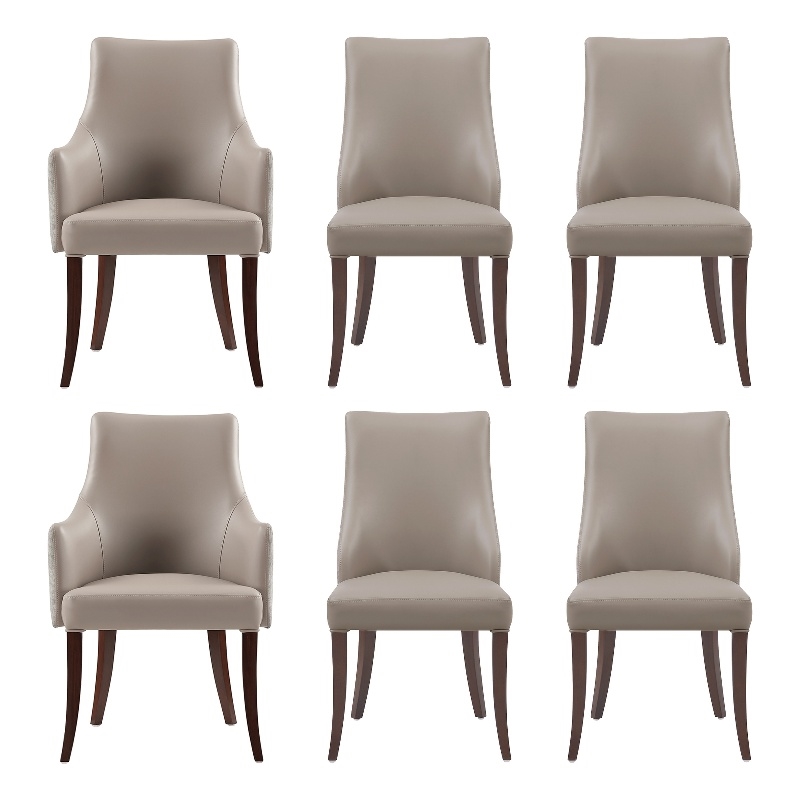 Connie Modern 6-Piece Dining Chair Set in Taupe