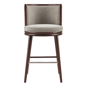 Evalyn Modern Wood Upholstered Barstool in Dove