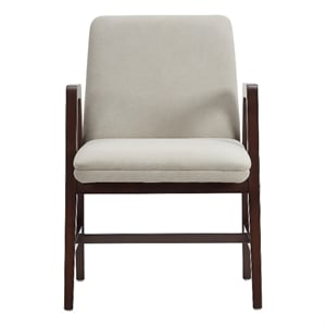 Stella Modern Wood Velvet Armchair in Champagne