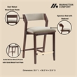 Patricia Modern Wood Upholstered Counter Stool in Linen - Set of 2