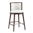 Evalyn Modern Wood Upholstered Barstool in White - Set of 3