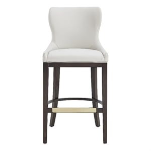 Blair Modern Wood Upholstered Barstool in White