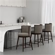 Evalyn Modern Wood Upholstered Counter Stool in Dove